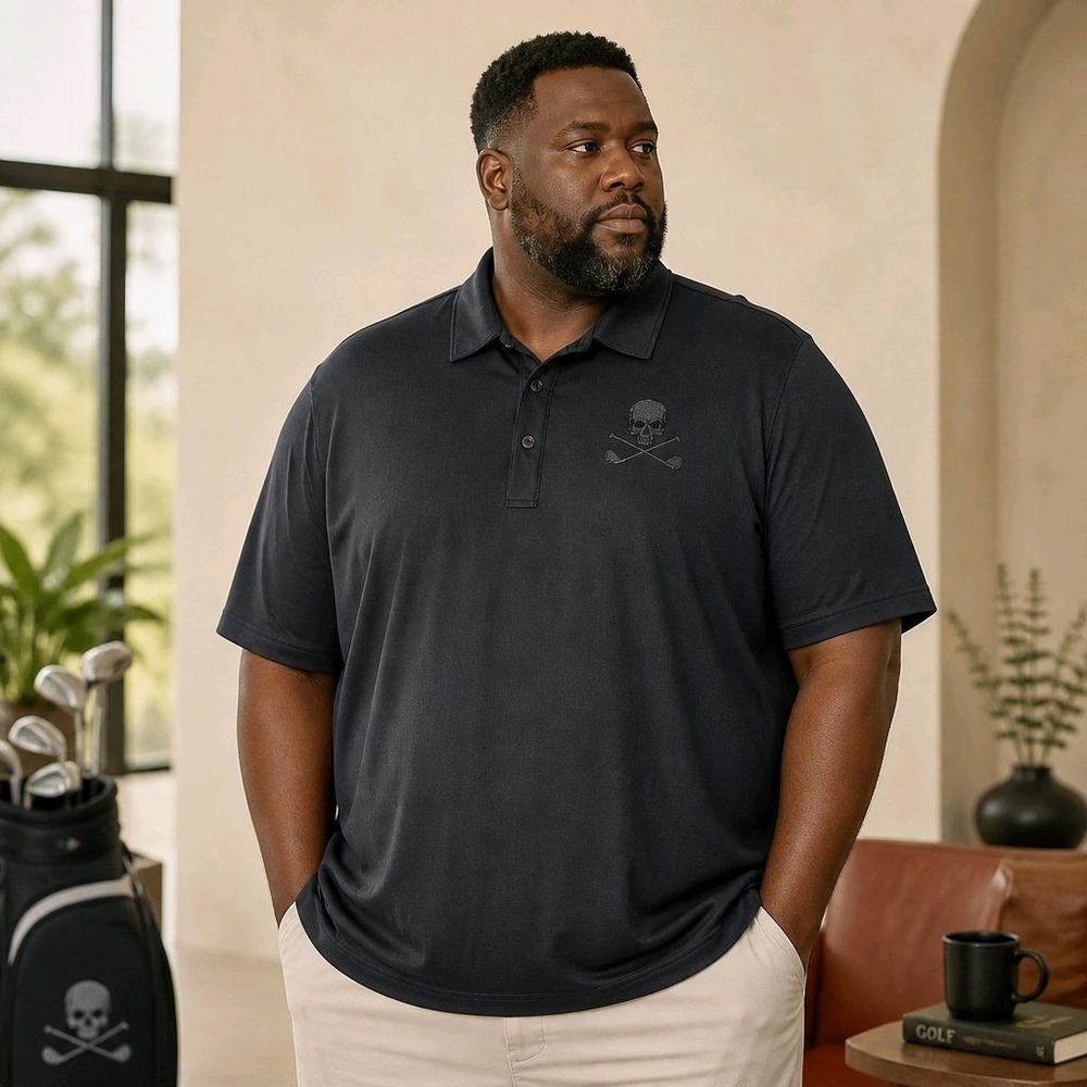 OGIO 3XL Navy Blue Performance Polo Broken 3 Wood Golf Shirt